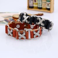 Fashion Alloy Cowhide Bracelet Leather Jewelry Bracelet Wholesale Couple Bracelet main image 6