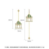 Aretes Colgantes De Castillo Creativos Pendientes Largos Asimétricos De Damas Largos Derecho E Izquierdo main image 6