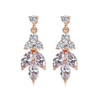 Jinsexiang Boucles D'oreille Bien Zircon-intégré Boucles D'oreilles Lumière De Luxe Gracieux Frais Et À La Mode Japonaise Et Coréenne Boucles D'oreilles Lady main image 2