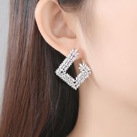 Jinse Shuying Ohrringe Europäische Und Amerikanische Kreative Geometrische Damen Bankett Ohrringe Hersteller Kupfer Zirkonium Ohrringe Geschenk main image 3