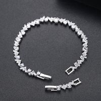 Bracelet Creative New V-shaped Design Copper Inlaid 3a Water Drop Zirconium Fashion Ladies Banquet Bracelet main image 4