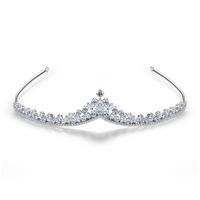 Defending Hair Hoop Hairpin Copper Inlaid 3a Zircon Inlaid Fashion Crown Shaped Ladies Hair Accessories sku image 1