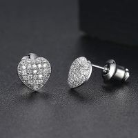 Earrings Fashion Heart Shaped Zircon Small Earrings Simple Earrings Wholesale sku image 1