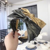 Patent Leather Metallic Double-layer Large Bow With Thin Edges main image 1