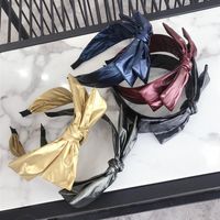 Patent Leather Metallic Double-layer Large Bow With Thin Edges main image 5