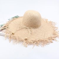 قبعة الصيف جديد قناع شاطىء البحر الشاطئ البرية طوي كبيرة حافة قبعة main image 1