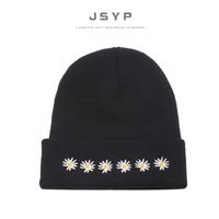 Hat Boys And Girls Street Wild Embroidery Daisy Pullover Cold Hat Black Couple Knitted Hat main image 1