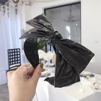 Patent Leather Metallic Double-layer Large Bow With Thin Edges sku image 1