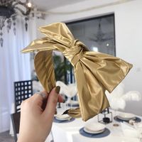 Patent Leather Metallic Double-layer Large Bow With Thin Edges sku image 2