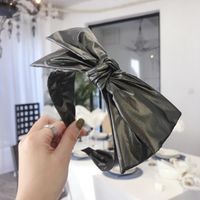 Patent Leather Metallic Double-layer Large Bow With Thin Edges sku image 3