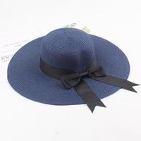 Chapeau De Paille Pour Les Femmes 2020 Nouvelle D'été Balnéaire Plage Soleil-preuve À Larges Bords Chapeau Coréenne Style Tous-match Arc Soleil Protection Chapeau De Soleil sku image 2