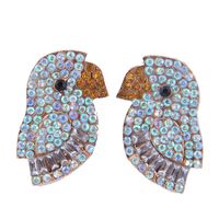 European And American Fashion Metal Studded Birdie Exaggerated Earrings sku image 1