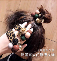 Hair Rope Leopard Hair Ring Adult Headdress Bracelet Dual-use Simple Tie Hair Pearl Head Rope Rubber Band Female Korean main image 2