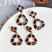 Alloy Oil Drop Diamond Earrings Geometric Metal Earrings main image 3