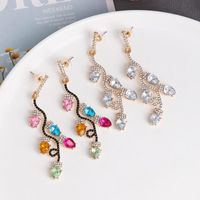 Fashion Color Diamond Earrings Gold-plated Leaf Personality Earrings Women Wholesale main image 3