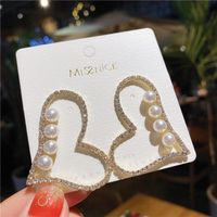 New Fashion Exaggerated Full Diamond Love Earrings main image 1