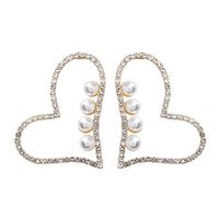 New Fashion Exaggerated Full Diamond Love Earrings main image 3