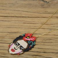 New Frida Frida Jewelry Miyuki Bead Woven Necklace Vacuum Electroplating Color Preservation Necklace sku image 1
