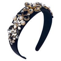 New Headband High-end Women's Headband Baroque Stained Glass Diamond Headband main image 3