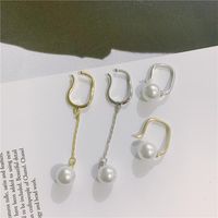 Du Sud Corée Dongdaemun Non Piercing Oreille Crochets Non-piercing Oreille Clip Boucles D'oreilles Perle Femelle Gland Asymétrique Oreille Goujons Cochléaire Clip main image 1