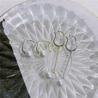 Du Sud Corée Dongdaemun Non Piercing Oreille Crochets Non-piercing Oreille Clip Boucles D'oreilles Perle Femelle Gland Asymétrique Oreille Goujons Cochléaire Clip main image 3