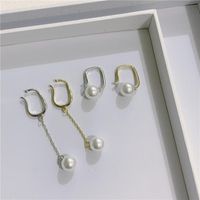 Fashion Earrings Female Pearl Tassel Asymmetric Earrings main image 4