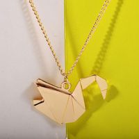 Thousands Of Paper Cranes Hollow Origami Pigeon Long Animal Necklace And Peace Pigeon Pendant Necklace main image 4