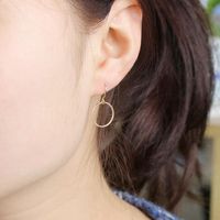 Japanische Und Koreanische Minimalist Ische Geometrische Hohle Runde Dreieckige Asymmetrische Ohrringe Ohrringe Weibliche Dreieckige Lange Ohrringe Ohrringe main image 3