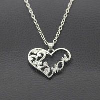 Necklace Simple Heart-shaped Diamond English Alphabet Mom Mom Necklace Clavicle Chain Mother's Day Gift main image 6