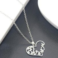 Necklace Simple Heart-shaped Diamond English Alphabet Mom Mom Necklace Clavicle Chain Mother's Day Gift main image 4