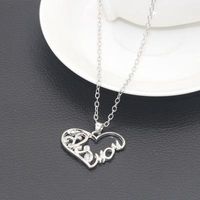 Necklace Simple Heart-shaped Diamond English Alphabet Mom Mom Necklace Clavicle Chain Mother's Day Gift main image 3