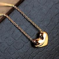 Européen Et Américain Style Simple Collier Couple Doux Amour Coeur Pendentif Collier Dames Clavicule Chaîne Petit Coeur De Pêche Collier En Gros main image 4