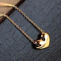 Necklace Couple Sweet Love Pendant Necklace Clavicle Chain Peach Heart Necklace Wholesale main image 4