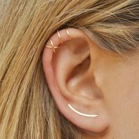 Best Selling Simple Cross Ear Clip Female Personality Double C Cartilage U-shaped Double Pierced Earrings main image 1