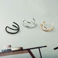 Best Selling Simple Cross Ear Clip Female Personality Double C Cartilage U-shaped Double Pierced Earrings main image 6