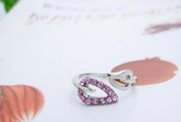 Best Selling Leaf Rhinestone Peach Heart Adjustable Knuckle Ring Female Flash Diamond Love Ring main image 4
