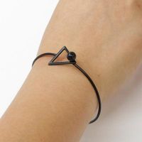 Bangle Explosion Models Geometric Hollow Triangle Bracelet Copper Gold-plated Silver Black Female Bracelet main image 4