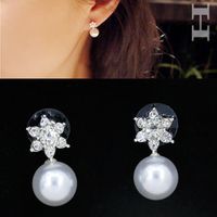 Diamond Six-pointed Star Stud Earrings Star Studs Sun Pearl Earrings Women's Earrings main image 1