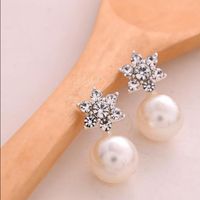 Diamond Six-pointed Star Stud Earrings Star Studs Sun Pearl Earrings Women's Earrings main image 3