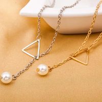 Necklace Geometric Triangle Pendant Necklace Environmental Protection Gold Plated Silver Necklace Wholesale main image 6