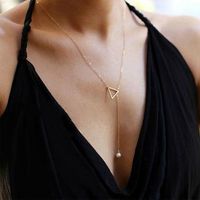 Necklace Geometric Triangle Pendant Necklace Environmental Protection Gold Plated Silver Necklace Wholesale main image 3
