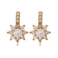 Korean Hot Sale Snowflake Earrings Female Fashion Geometric Diamond Flower Flower Earrings main image 1