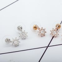 Korean Hot Sale Snowflake Earrings Female Fashion Geometric Diamond Flower Flower Earrings main image 6