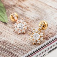 Korean Hot Sale Snowflake Earrings Female Fashion Geometric Diamond Flower Flower Earrings main image 3