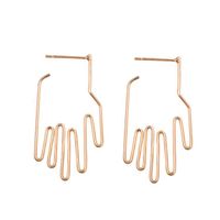 Simple Hollow Open Palm Hand Palm Earrings main image 3