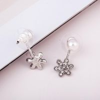 Star Coréenne Min-un Shin Même Style Doux Perle Pleine Fleur De Diamant Boucles D'oreilles Boucles D'oreilles Femelle Diamant Flocon De Neige Boucles D'oreilles Boucles D'oreilles main image 4