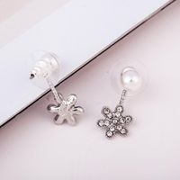 Sweet Pearl Full Diamond Flower Earrings main image 4