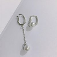 Fashion Earrings Female Pearl Tassel Asymmetric Earrings sku image 2