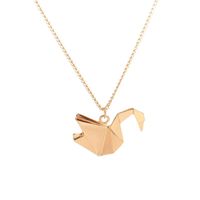 Thousands Of Paper Cranes Hollow Origami Pigeon Long Animal Necklace And Peace Pigeon Pendant Necklace sku image 1