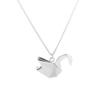 Thousands Of Paper Cranes Hollow Origami Pigeon Long Animal Necklace And Peace Pigeon Pendant Necklace sku image 2